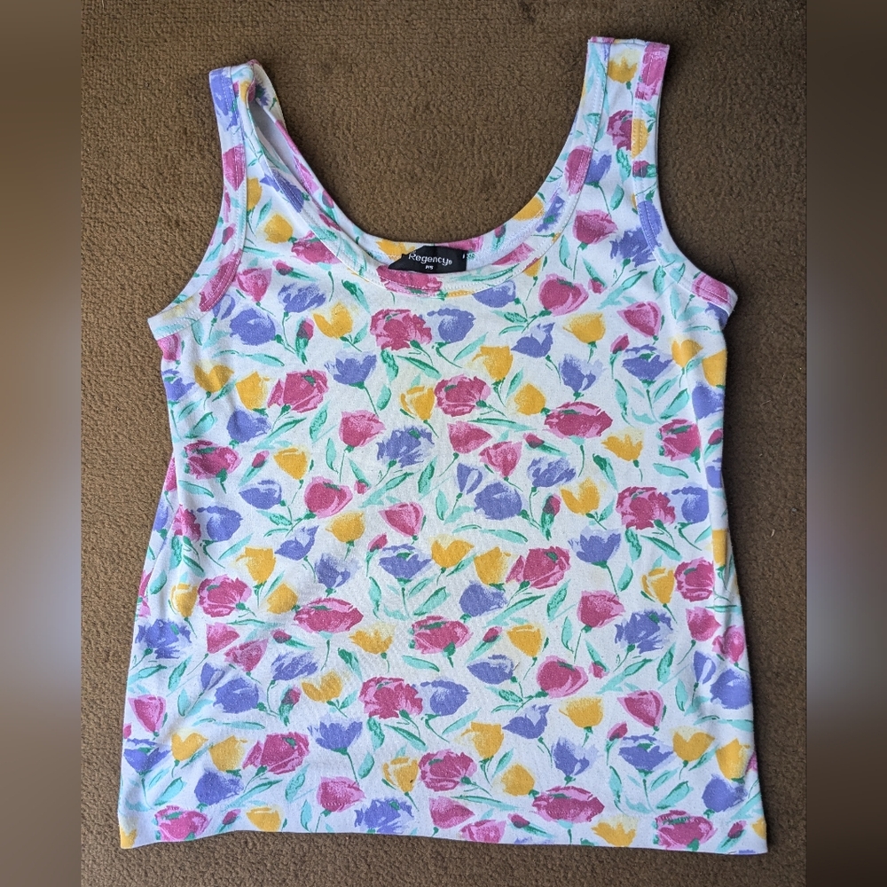 Retro floral tank top